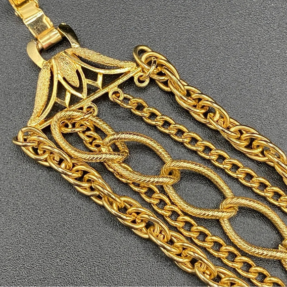 80s Disco Glam 5 Strand Flashy Gold Tone Bracelet - Picture 10 of 14